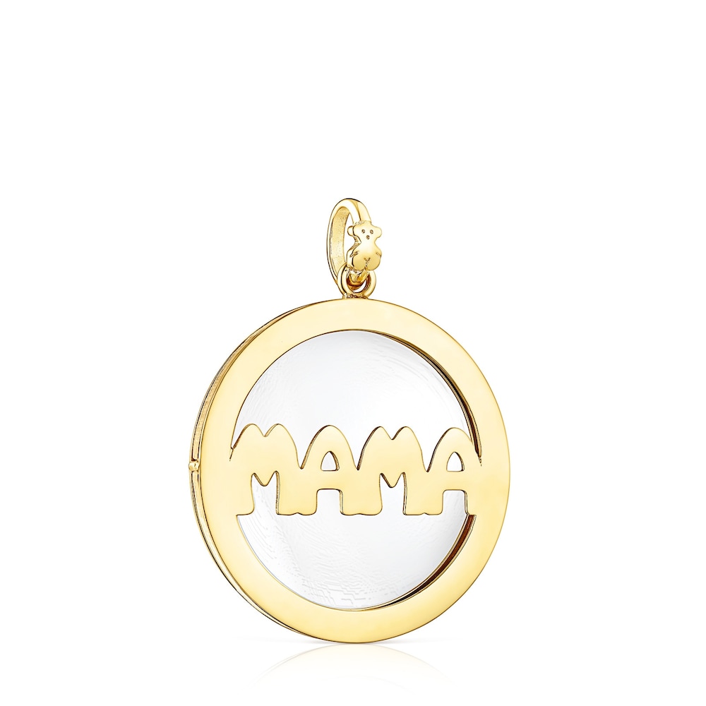 Dije grande TOUS Mama con ba&ntilde;o de oro 18 kt sobre plata