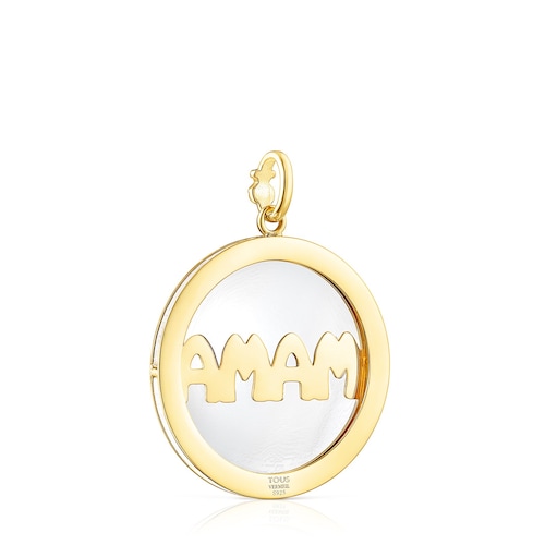 Colgante grande con baño de oro 18 kt sobre plata TOUS Mama