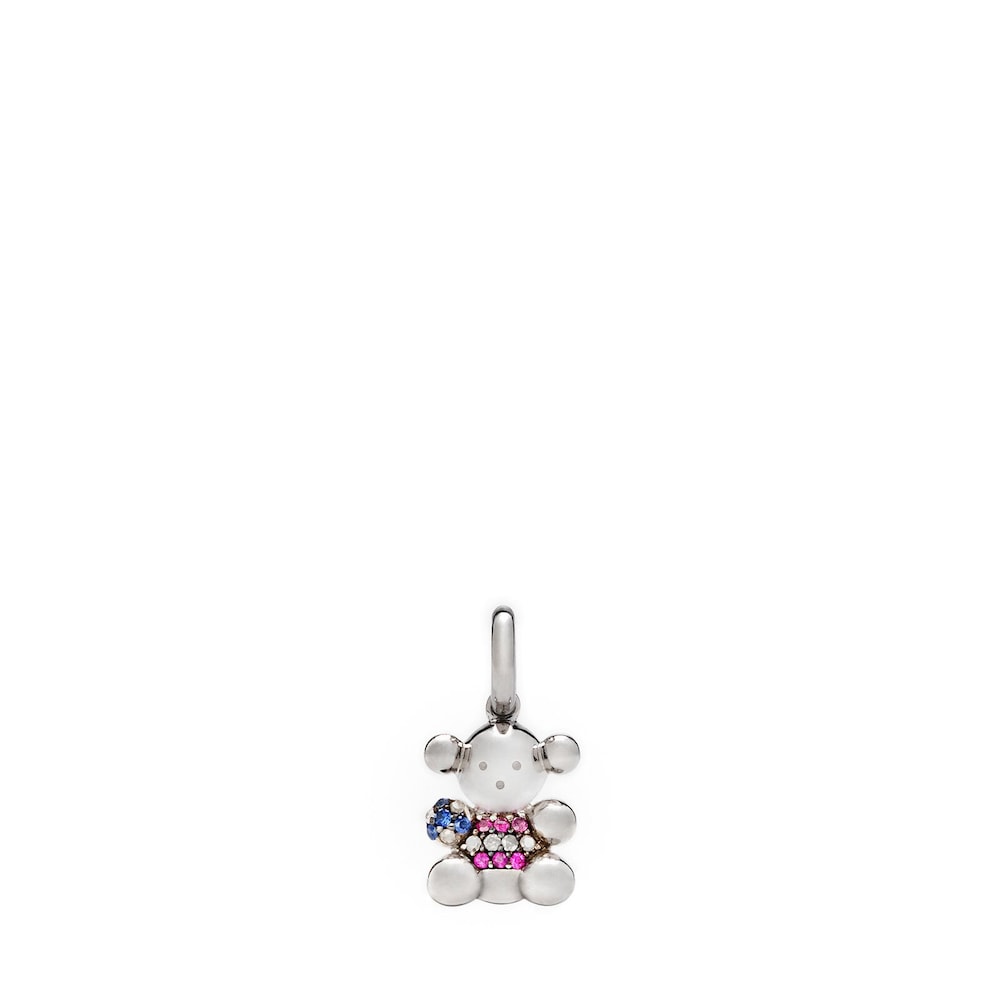 Silver and  sapphire TOUS Bubble bear  pendant