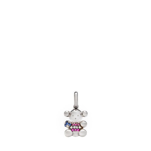 Silver and  sapphire TOUS Bubble bear  pendant