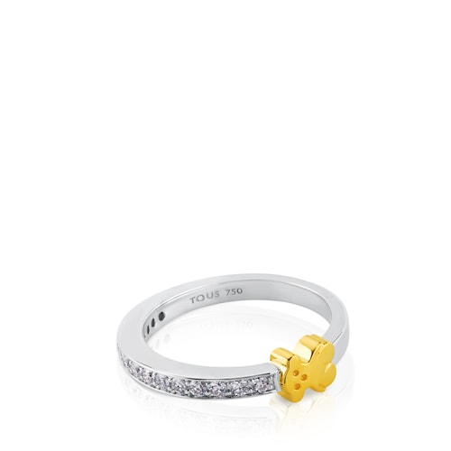Anillo Puppies de Oro blanco con Diamantes