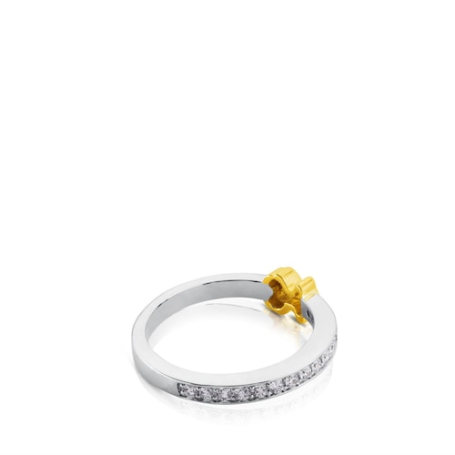 Anillo Puppies de Oro blanco con Diamantes