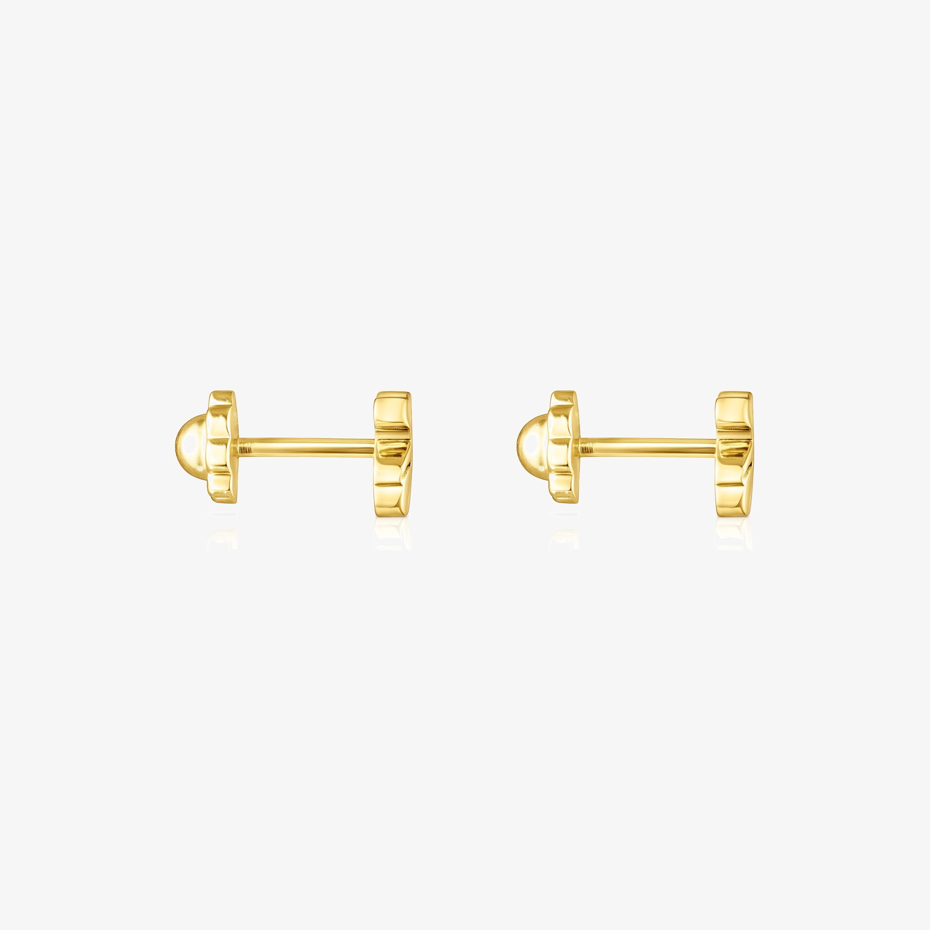 18K solid gold Puppies Earrings Bear motif