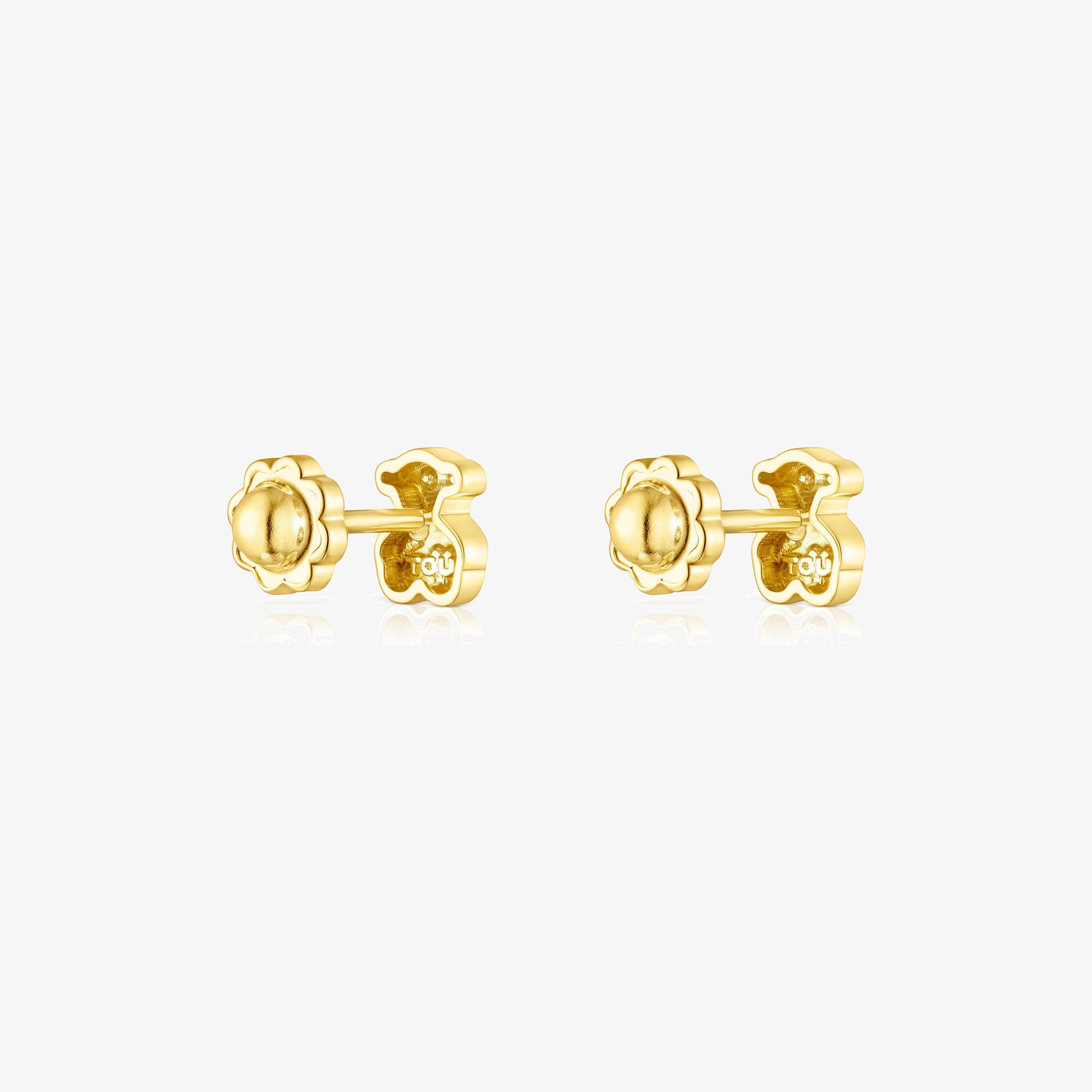 18K solid gold Puppies Earrings Bear motif