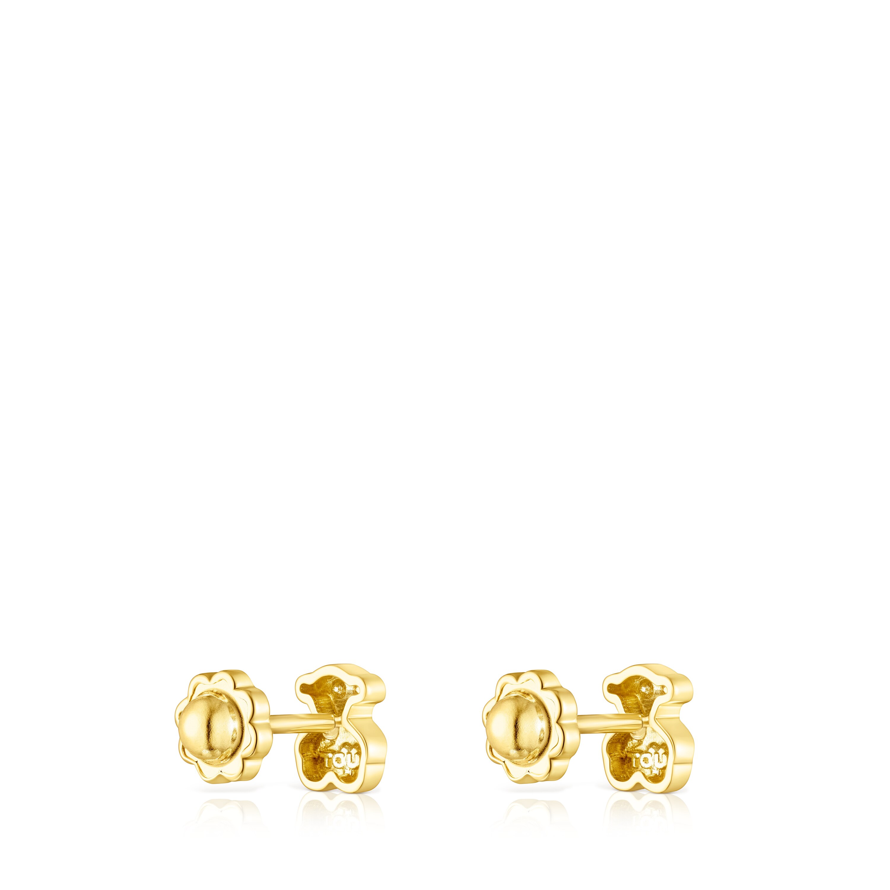 Gold Puppies Earrings Bear motif