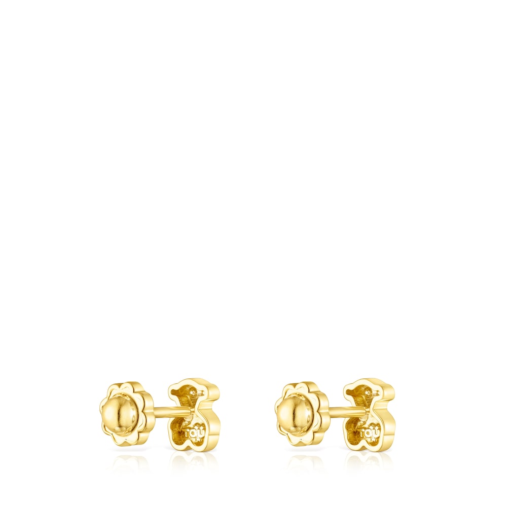 Gold Puppies Earrings Bear motif image number 2