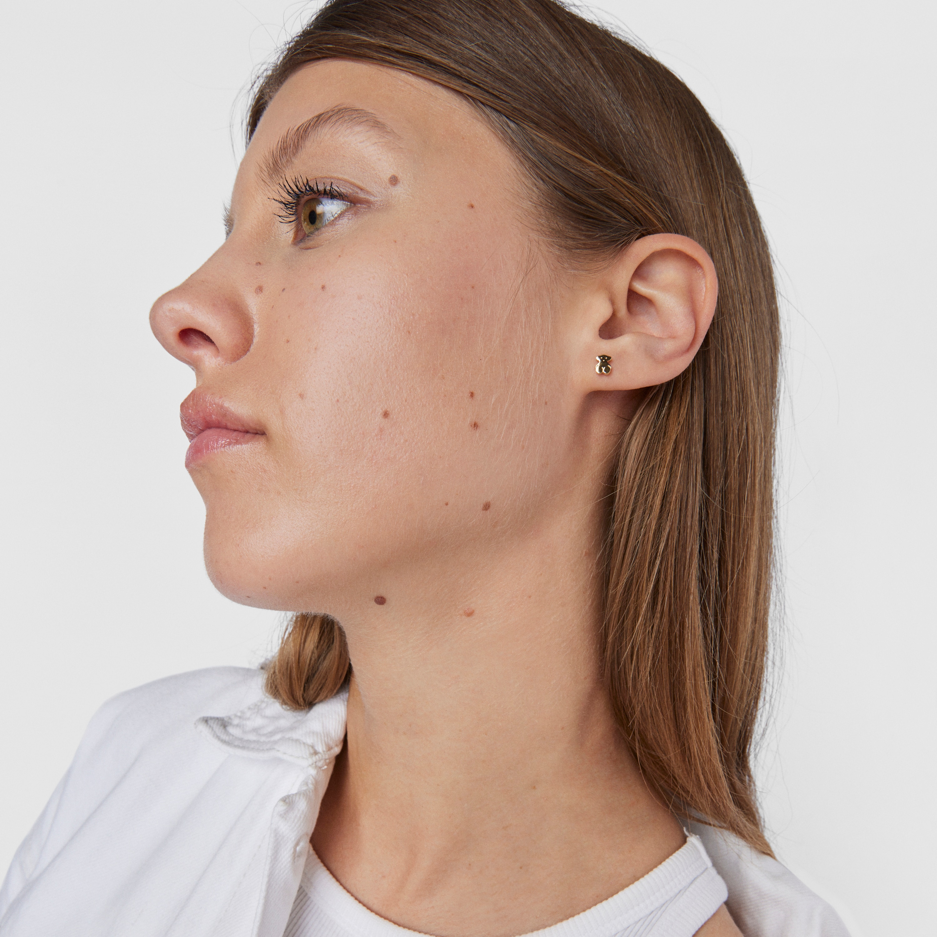 Gold Puppies Earrings Bear motif