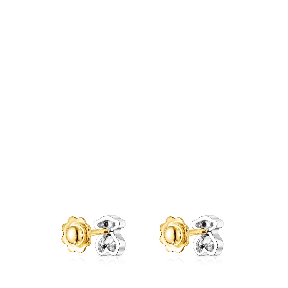 Gold Puppies earrings with diamonds bear motif