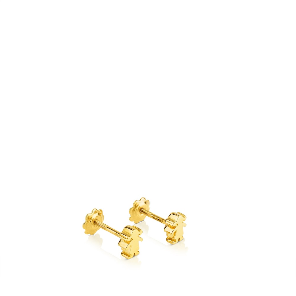 18K Solid Gold TOUS Basics Earrings Girl motif. Stud lock.