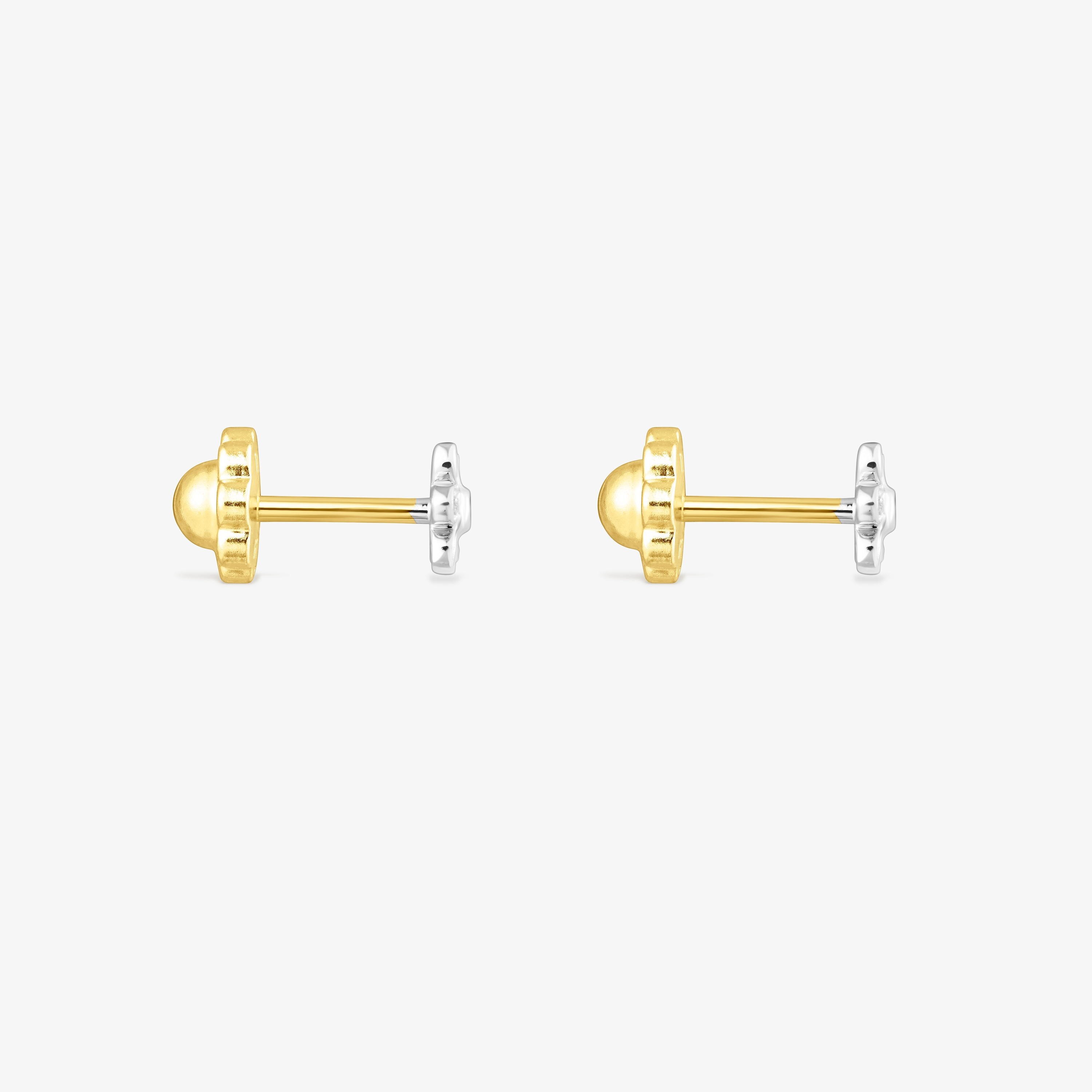 18K white gold TOUS Puppies earrings with diamonds flower motif