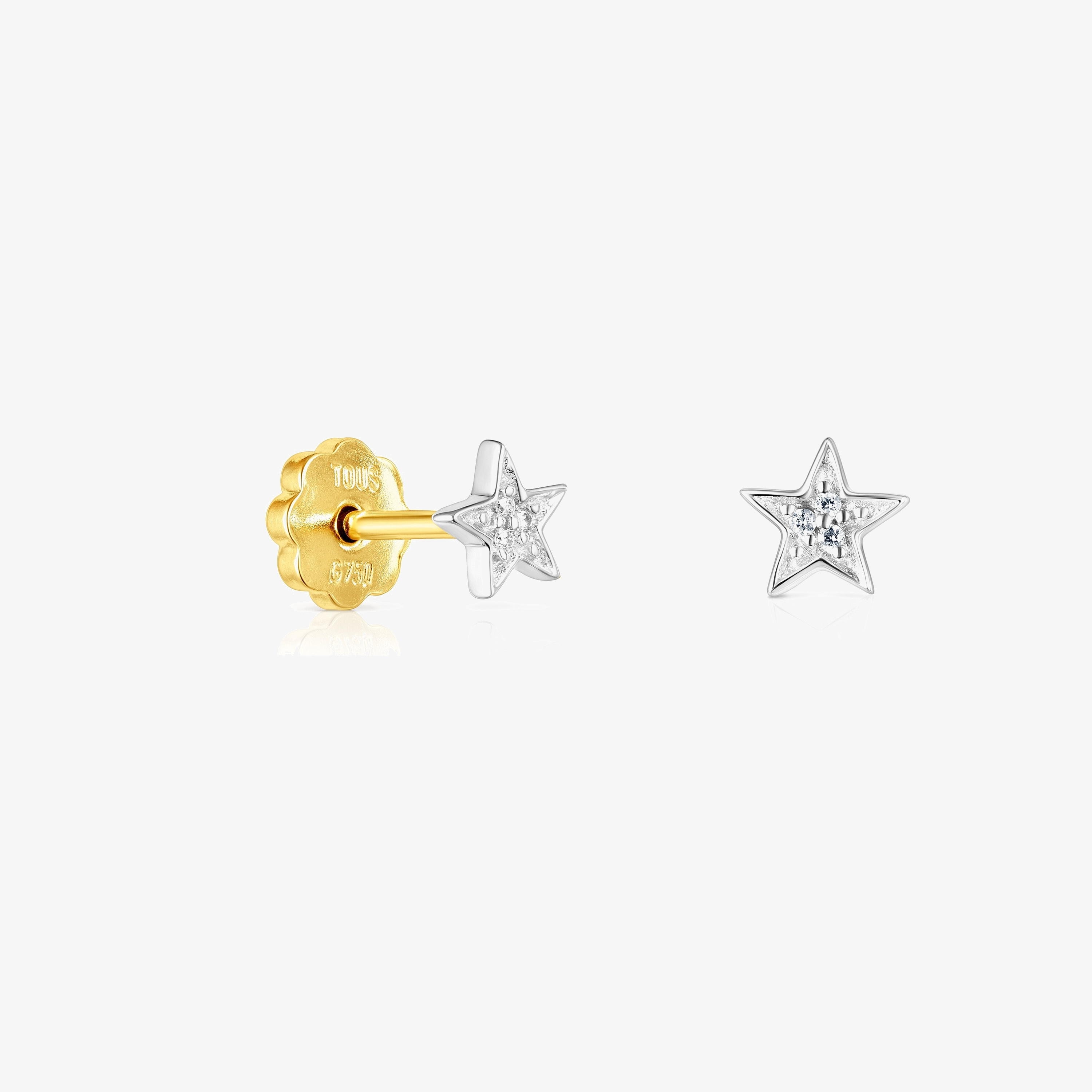 18K white gold TOUS Puppies Earrings with Diamonds Star motifs