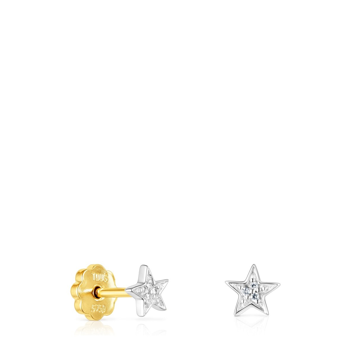 Tous - Pendientes Estrella De Oro Blanco Y Diamantes Puppies - Dorado