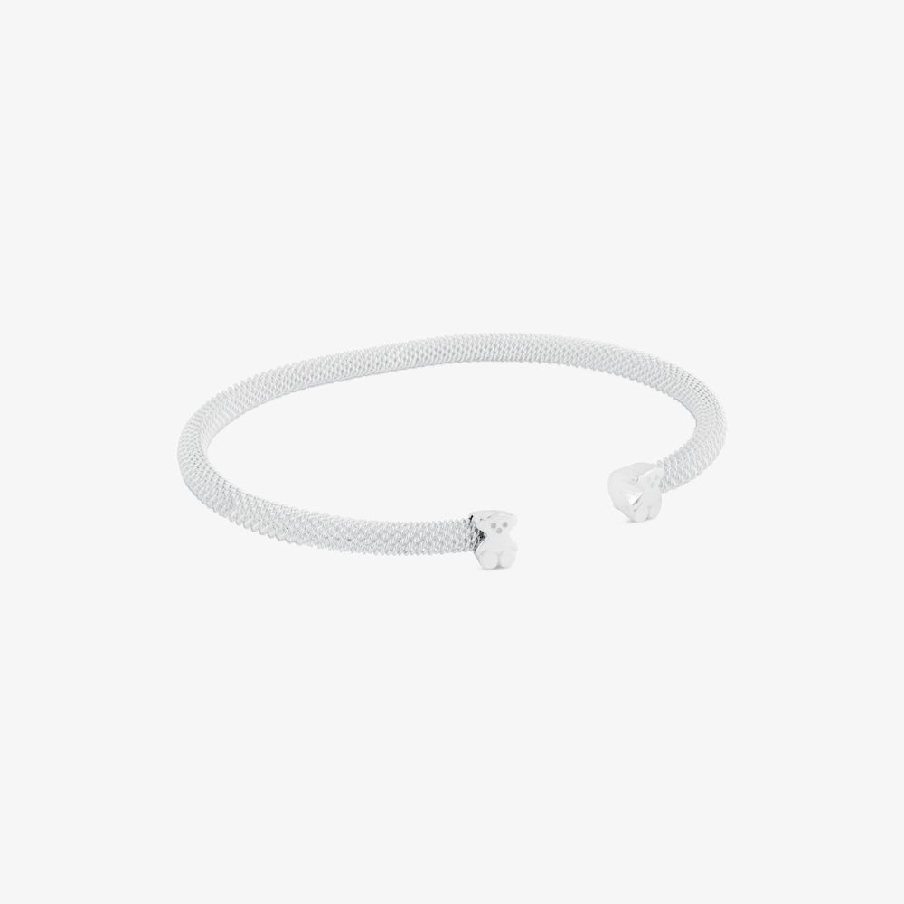 Silver TOUS Mesh Bracelet Bear motif