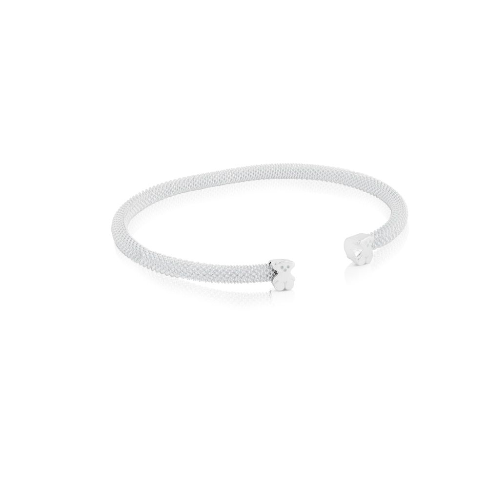 Silver TOUS Mesh Bracelet Bear motif