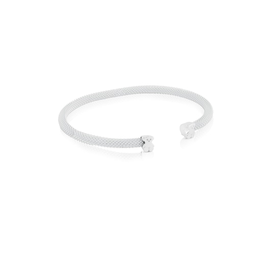 Silver TOUS Mesh Bracelet Bear motif