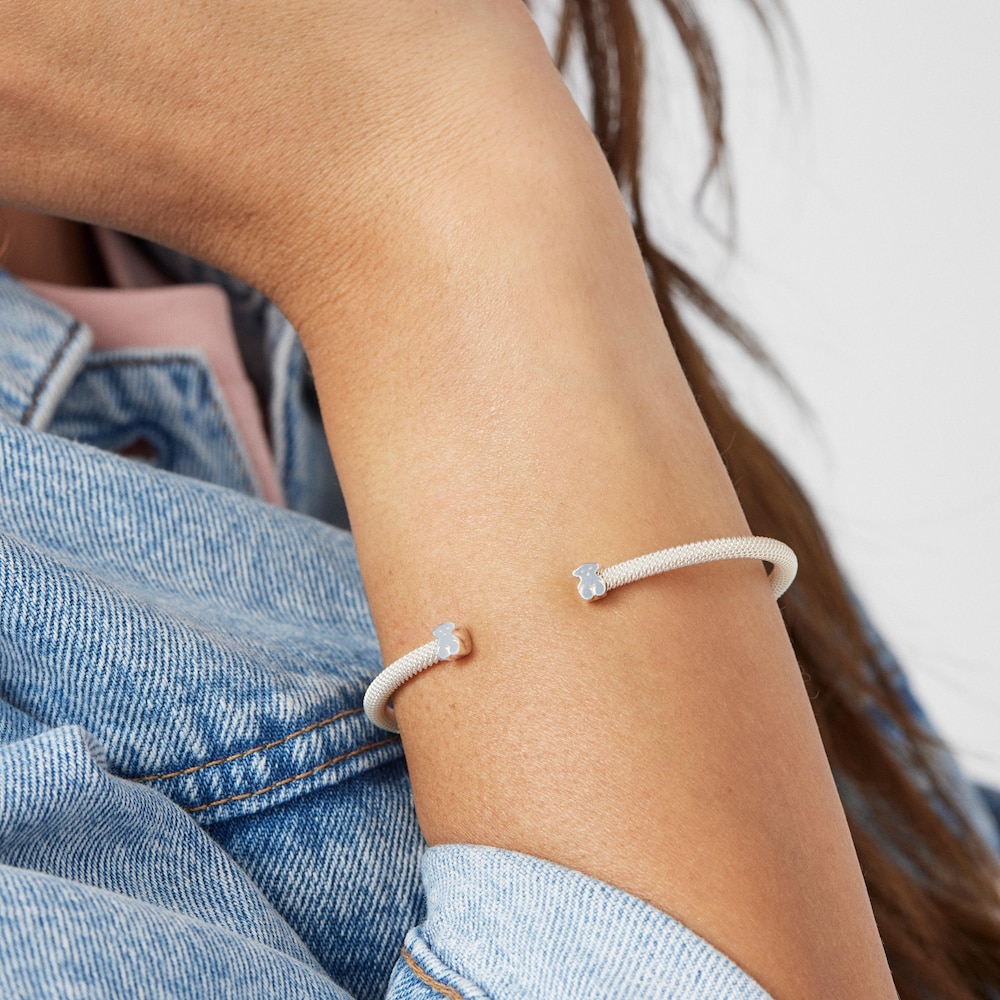 Silver TOUS Mesh Bracelet Bear motif