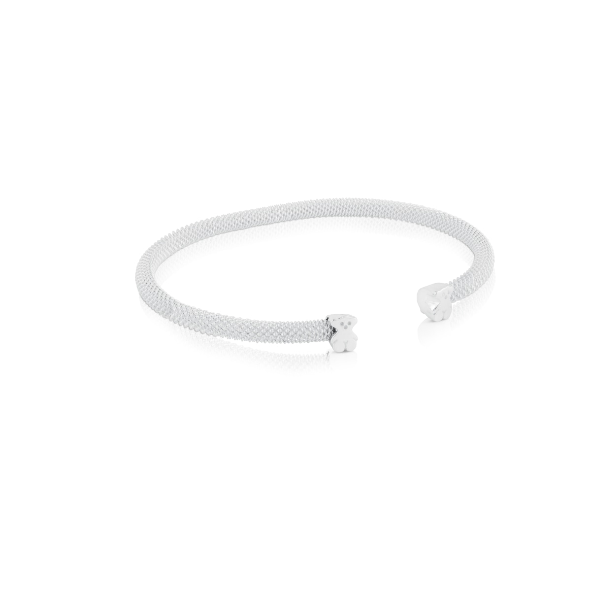 Silver TOUS Mesh Bracelet Bear motif