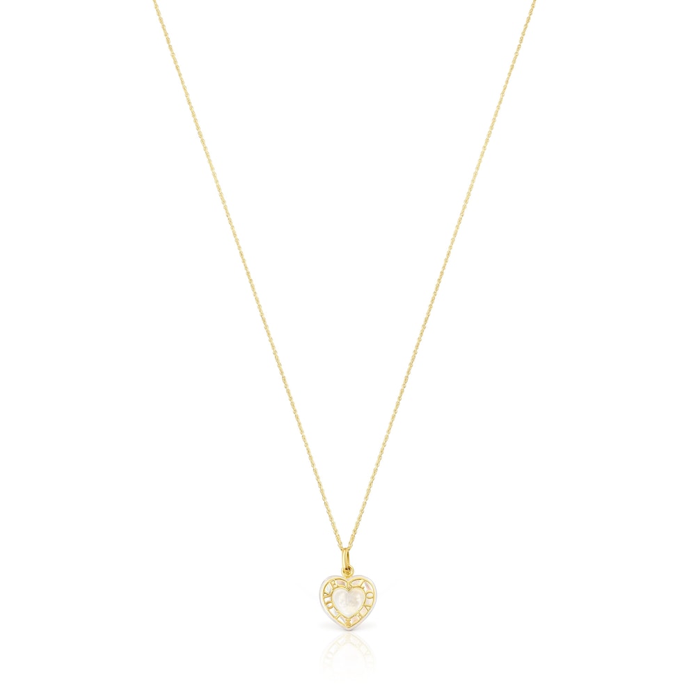 Naszyjnik z ż&oacute;łtego złota z masą perłową San Valentin