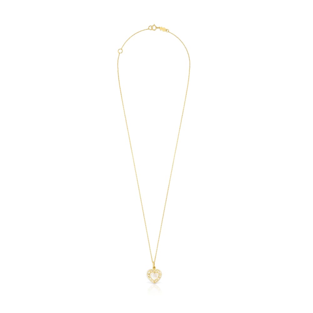 Naszyjnik z ż&oacute;łtego złota z masą perłową San Valentin