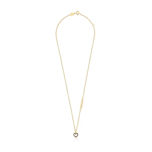 Collar con colgante corazón con baño de oro 18 kt sobre plata
