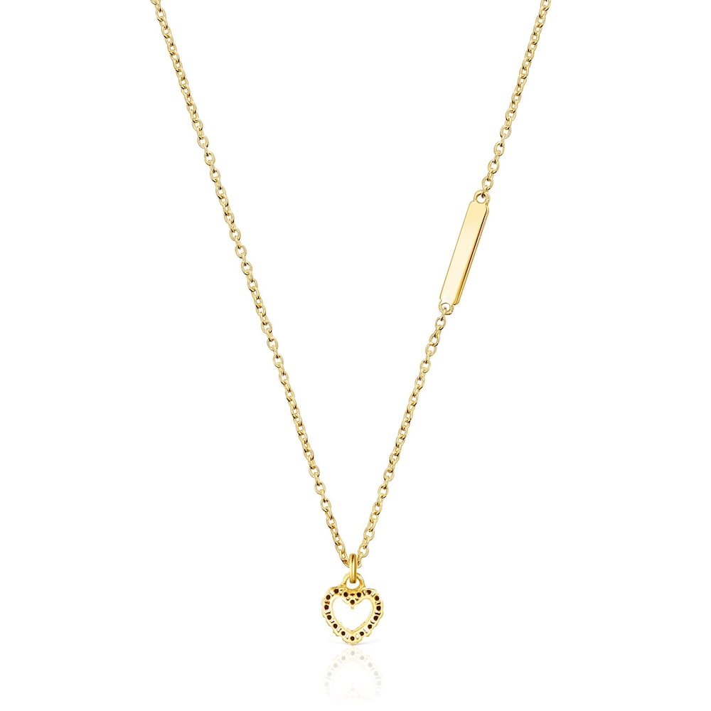 Colar com pingente cora&ccedil;&atilde;o em Prata Vermeil S&atilde;o Valentim