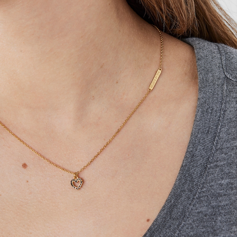 Colar com pingente cora&ccedil;&atilde;o em Prata Vermeil S&atilde;o Valentim