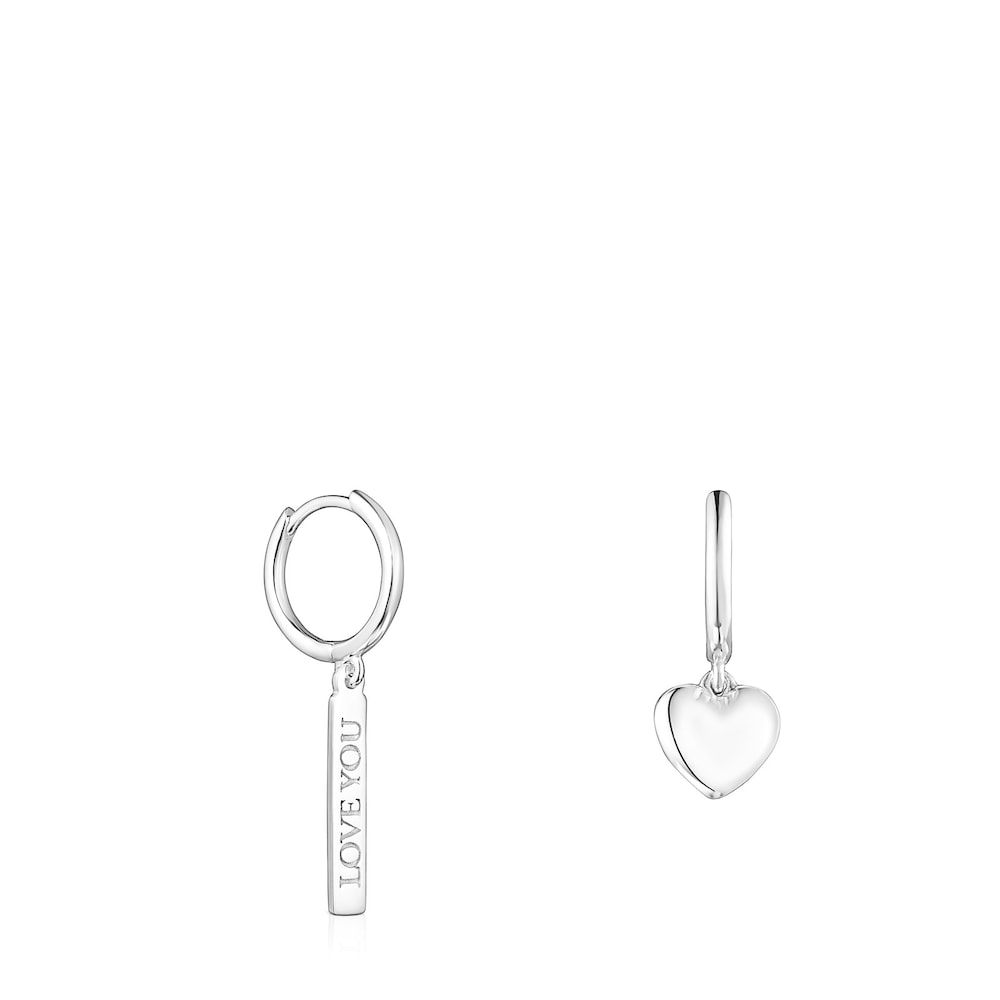 Silver Valentine's Day plate and heart Earrings image number 0