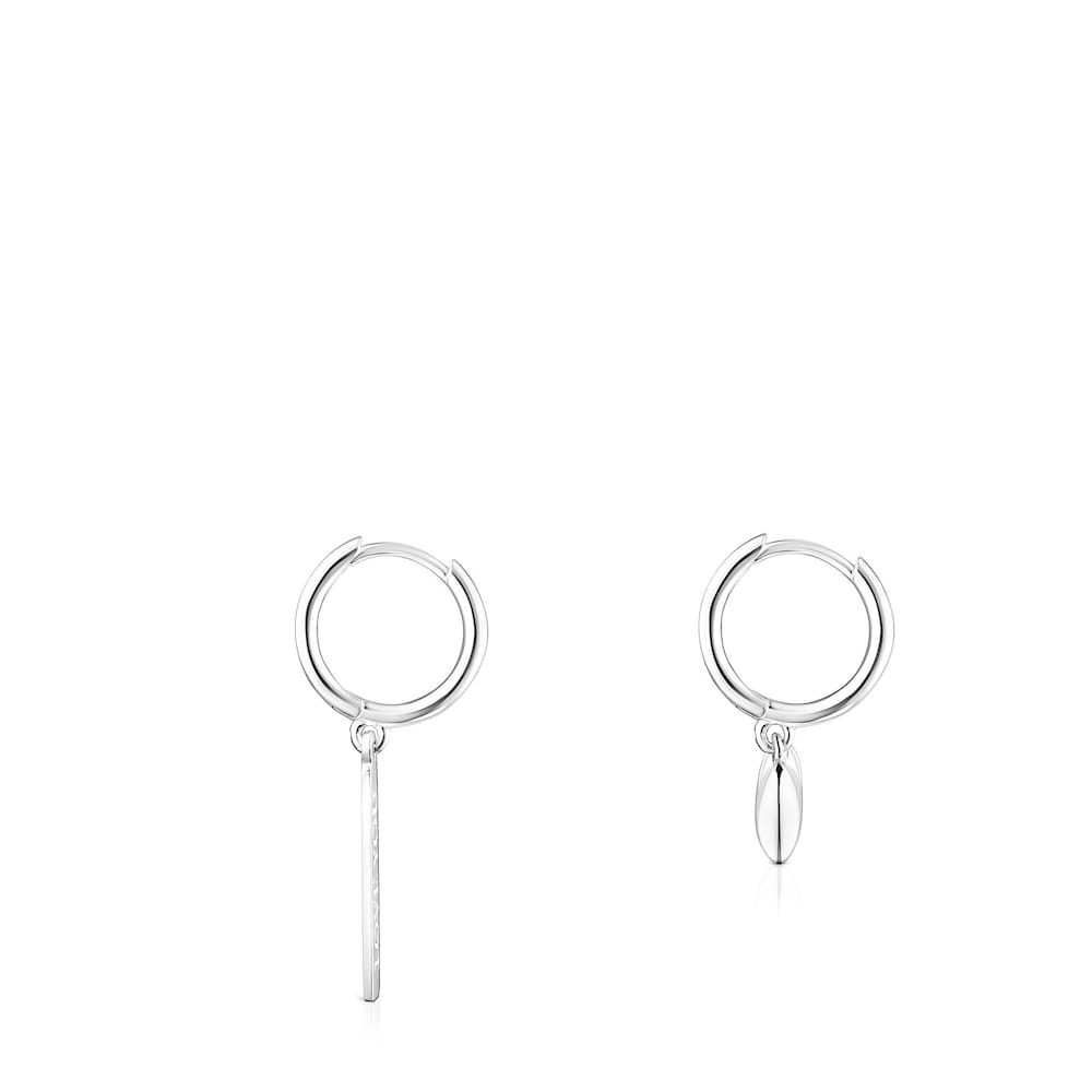 Silver Valentine's Day plate and heart Earrings image number 1