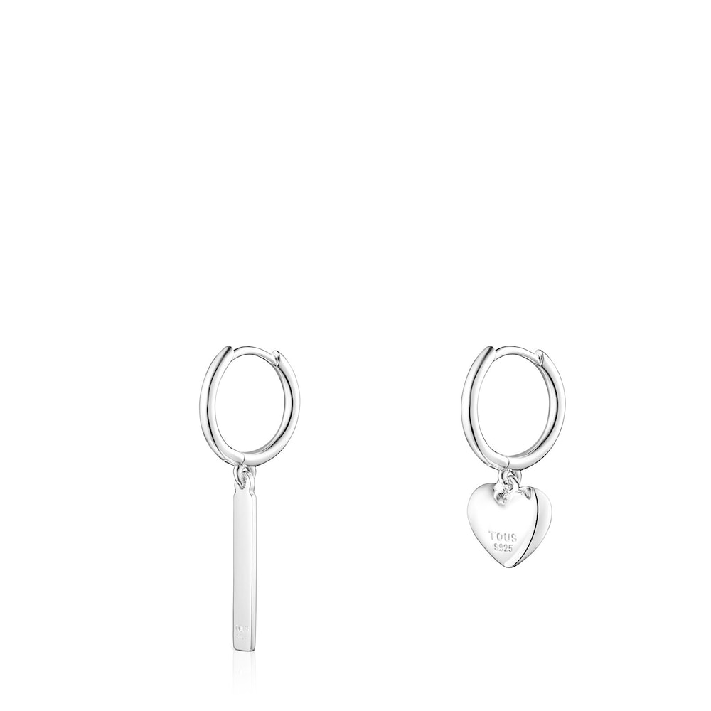 Silver Valentine's Day plate and heart Earrings image number 2