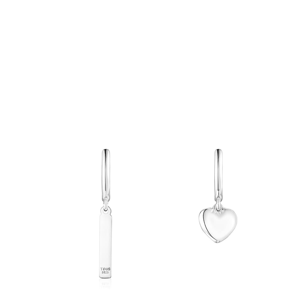 Silver Valentine's Day plate and heart Earrings image number 3