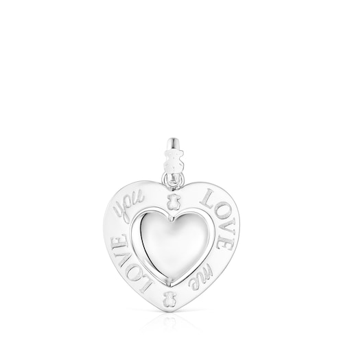 Silver Valentine's Day rotating heart Pendant