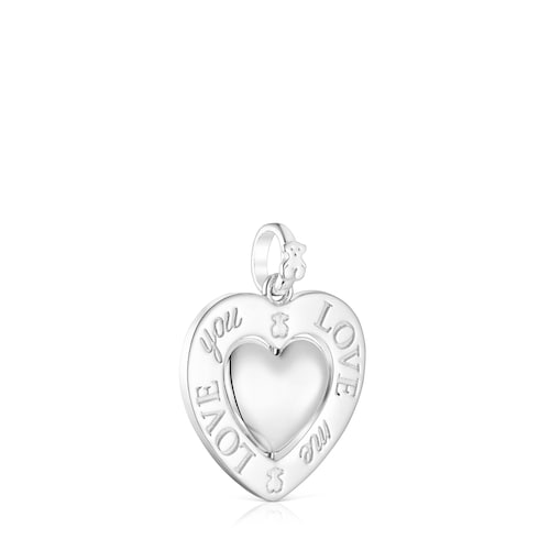Silver Valentine's Day rotating heart Pendant