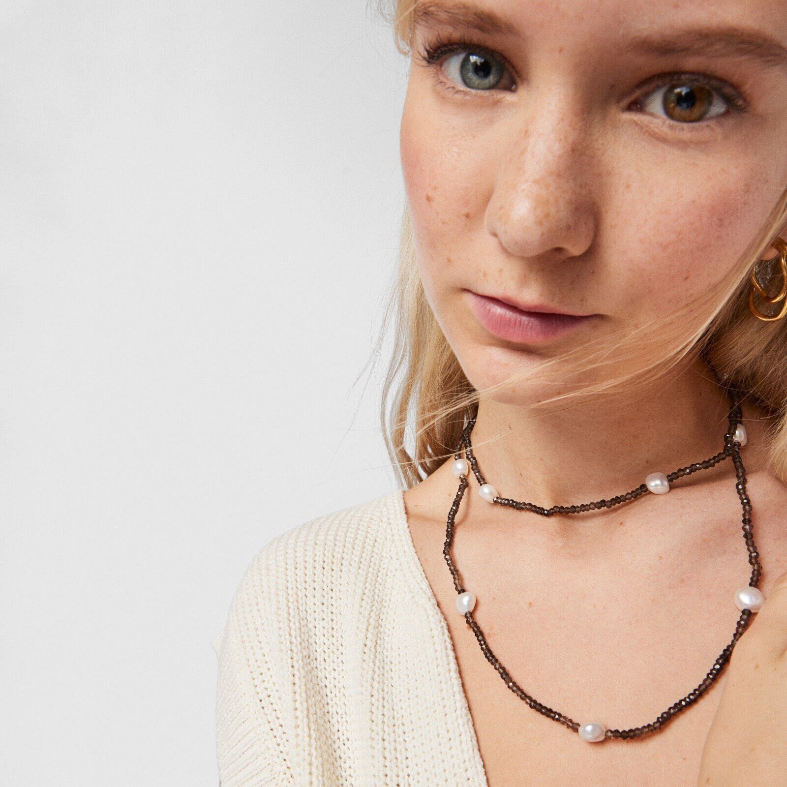 Quartz TOUS Color Necklace with pearls