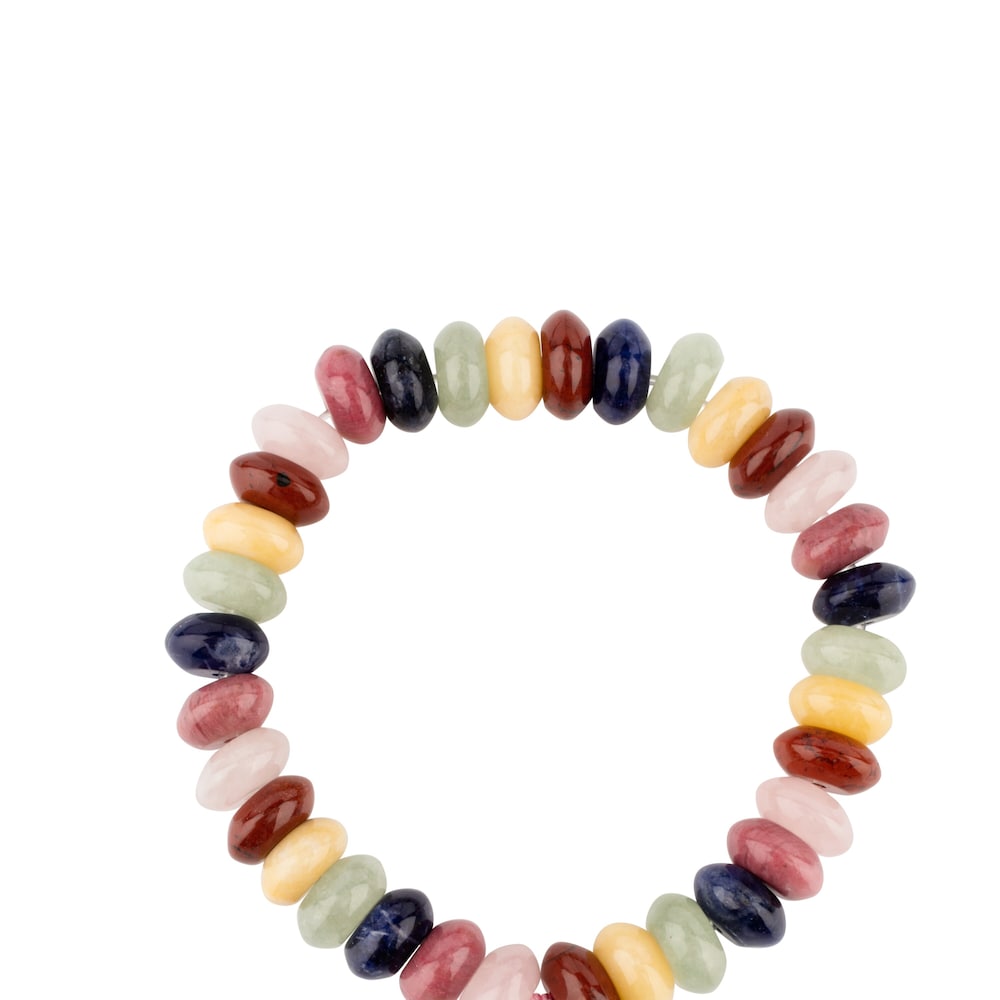 Silver TOUS Color Bracelet with chalcedony Bear motif and multicolor gemstones
