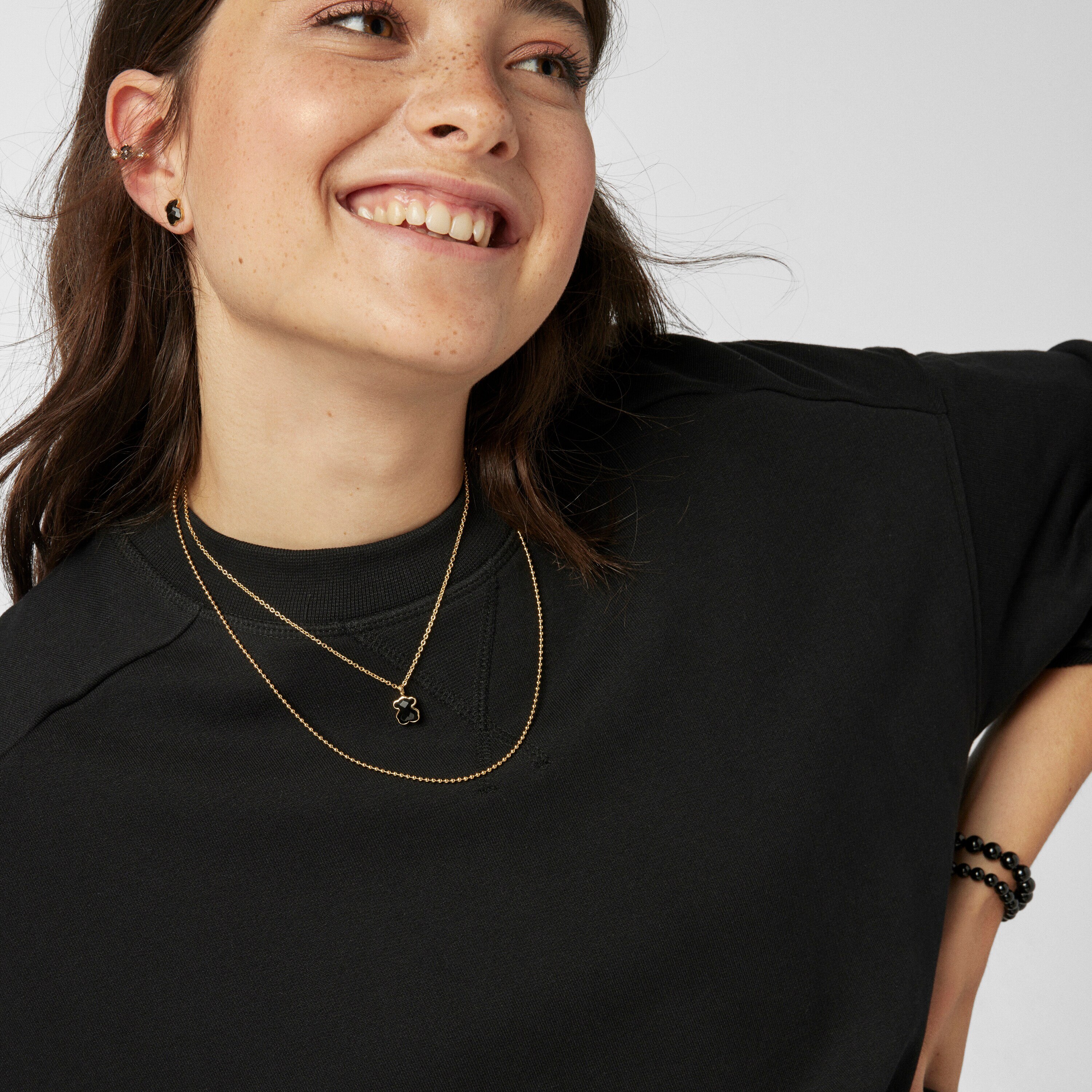 Vermeil Silver TOUS Color Necklace with Onyx