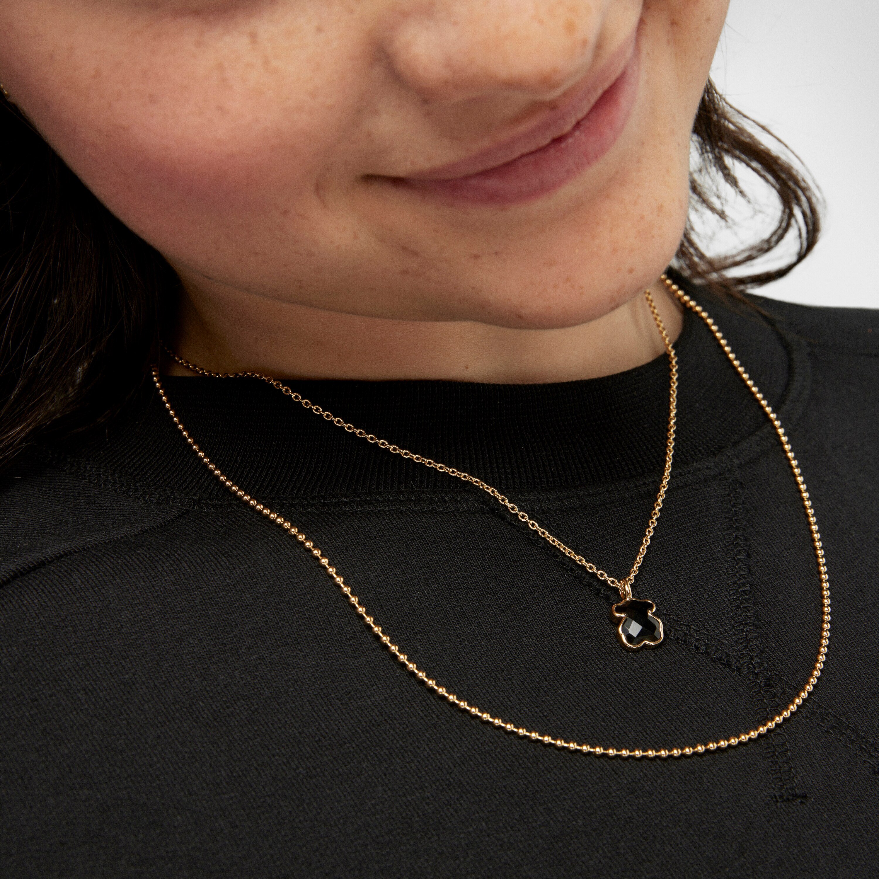 Vermeil Silver TOUS Color Necklace with Onyx