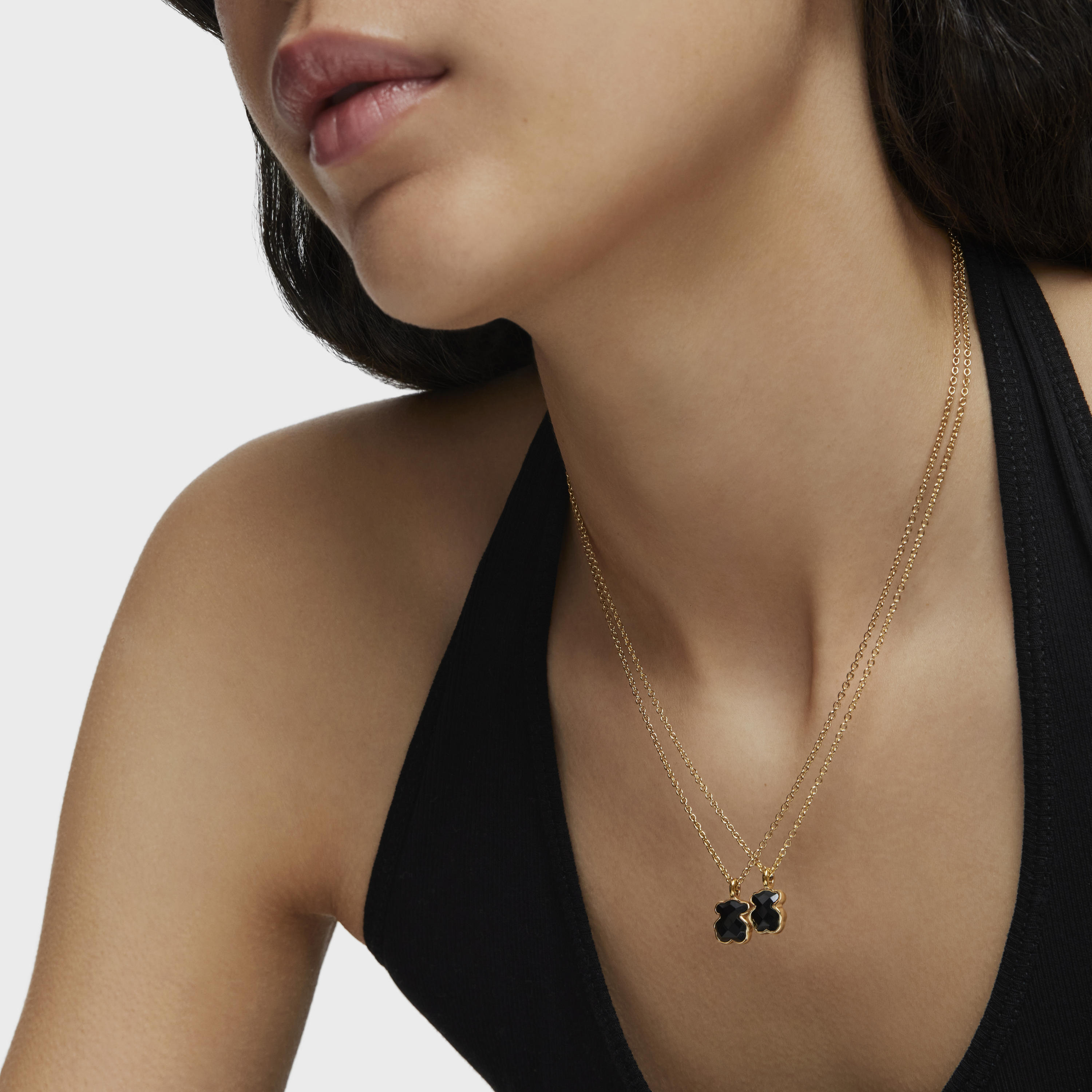 18K gold vermeil TOUS Color Necklace with Onyx