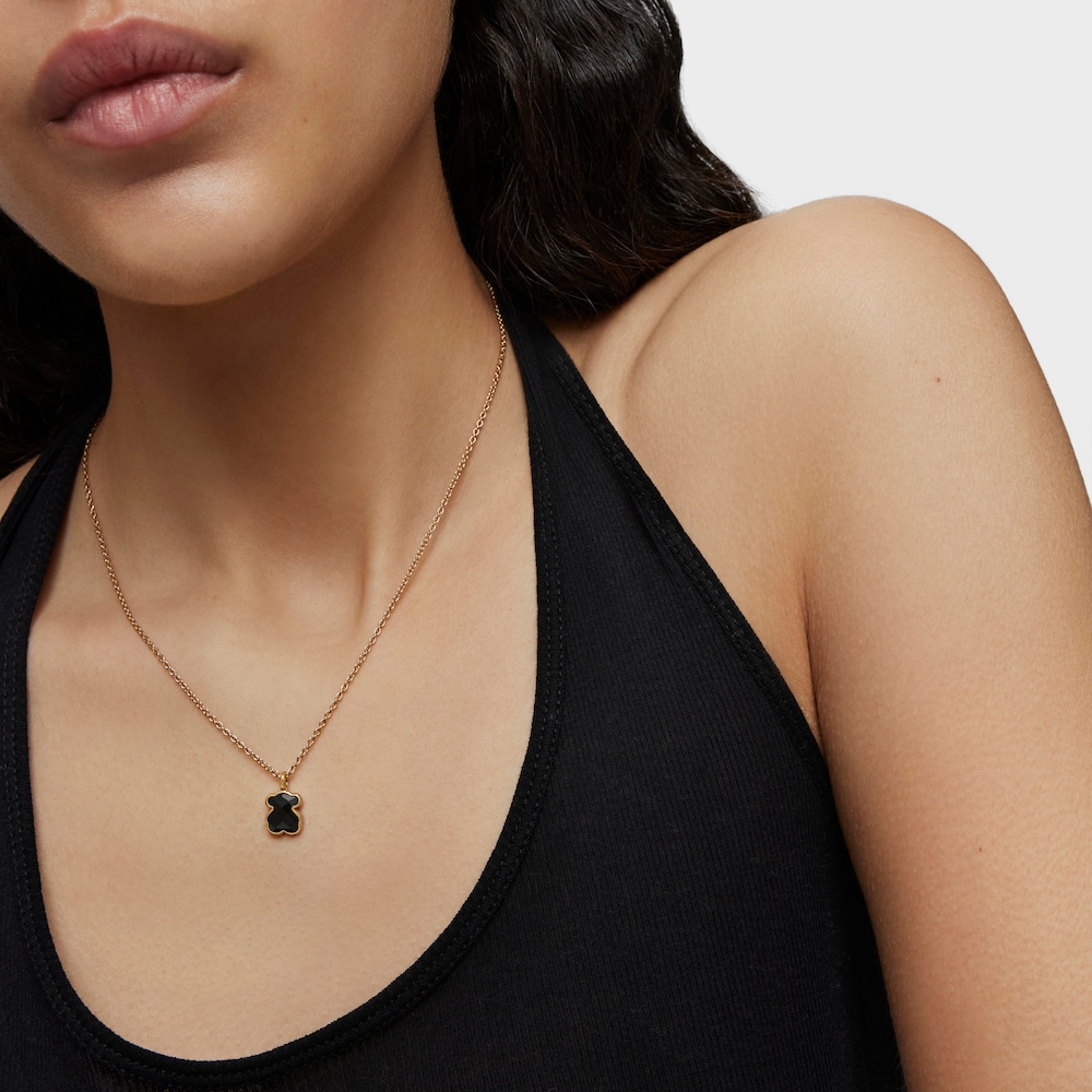 18K gold vermeil TOUS Color Necklace with Onyx