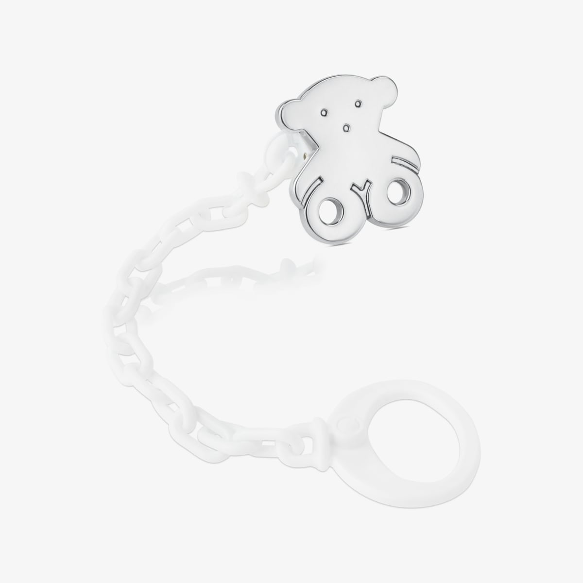 Tous - Chupetero Oso Pequeño De Plata Sweet Dolls - Plateado