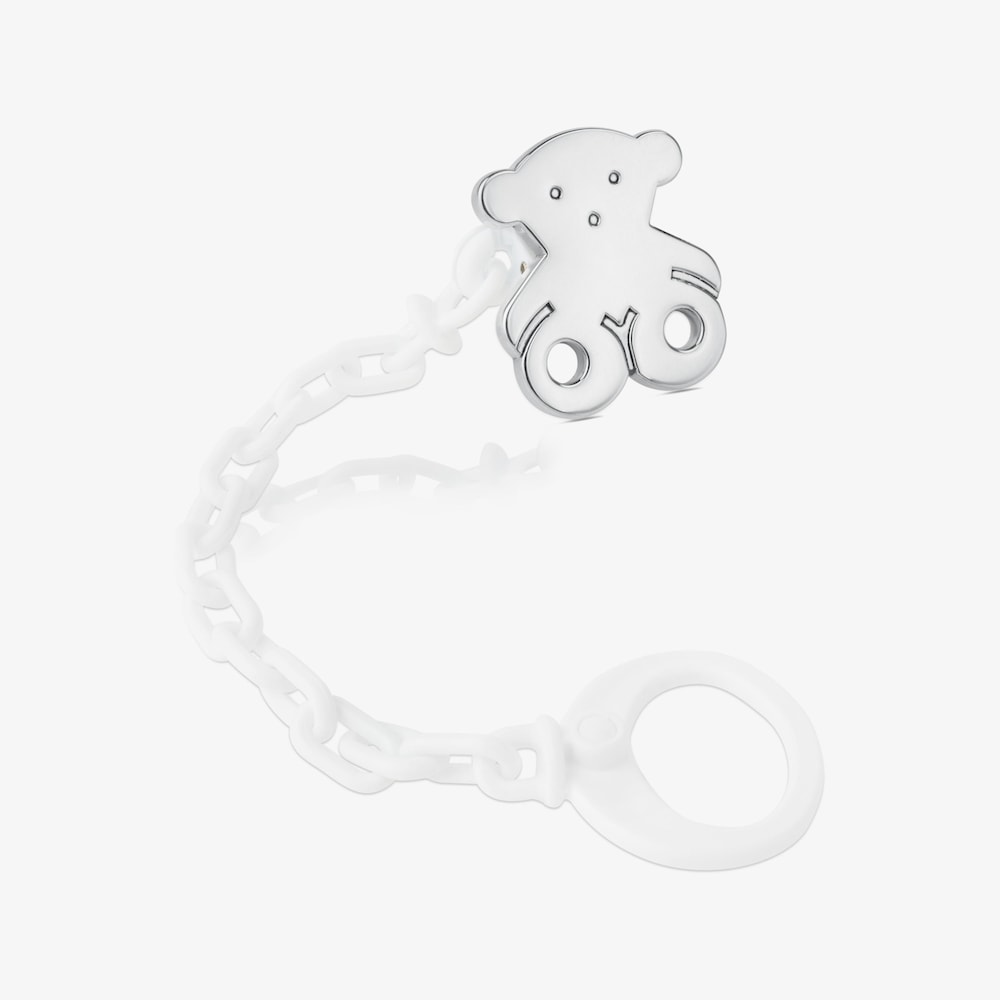 Chupetero oso peque&ntilde;o de plata Sweet Dolls