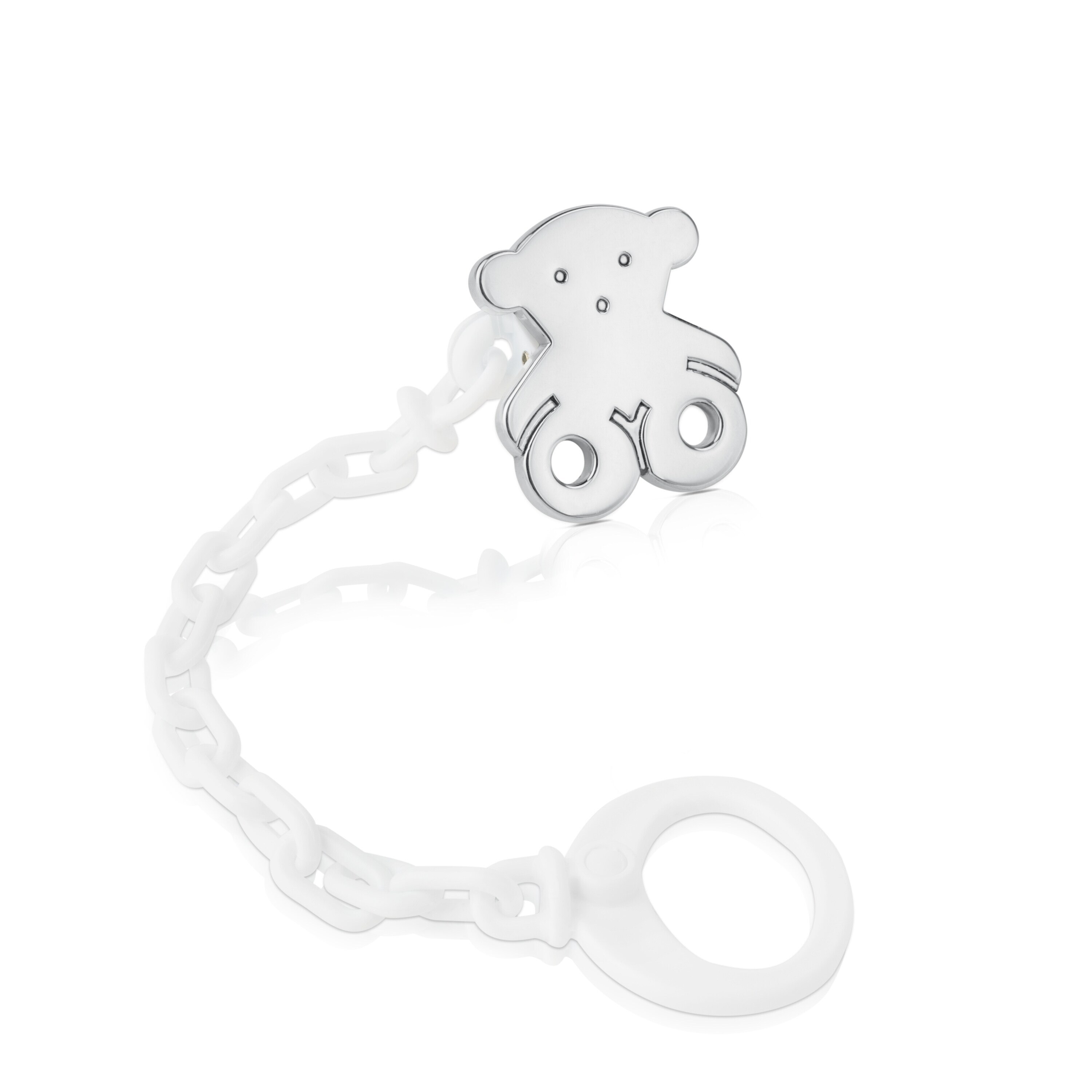 Silver Sweet Dolls small bear Pacifier clip
