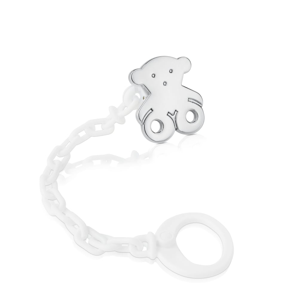 Chupetero oso pequeño de plata Sweet Dolls