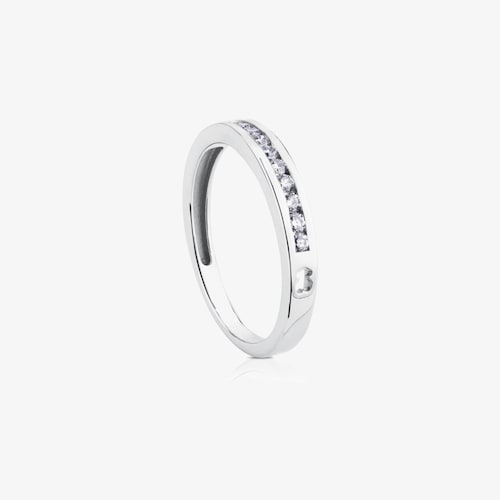 Media alianza de oro blanco con diamantes 018ct Les Classiques