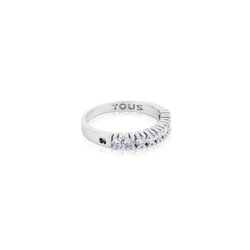 Media alianza de oro blanco con diamantes 0,47ct Les Classiques