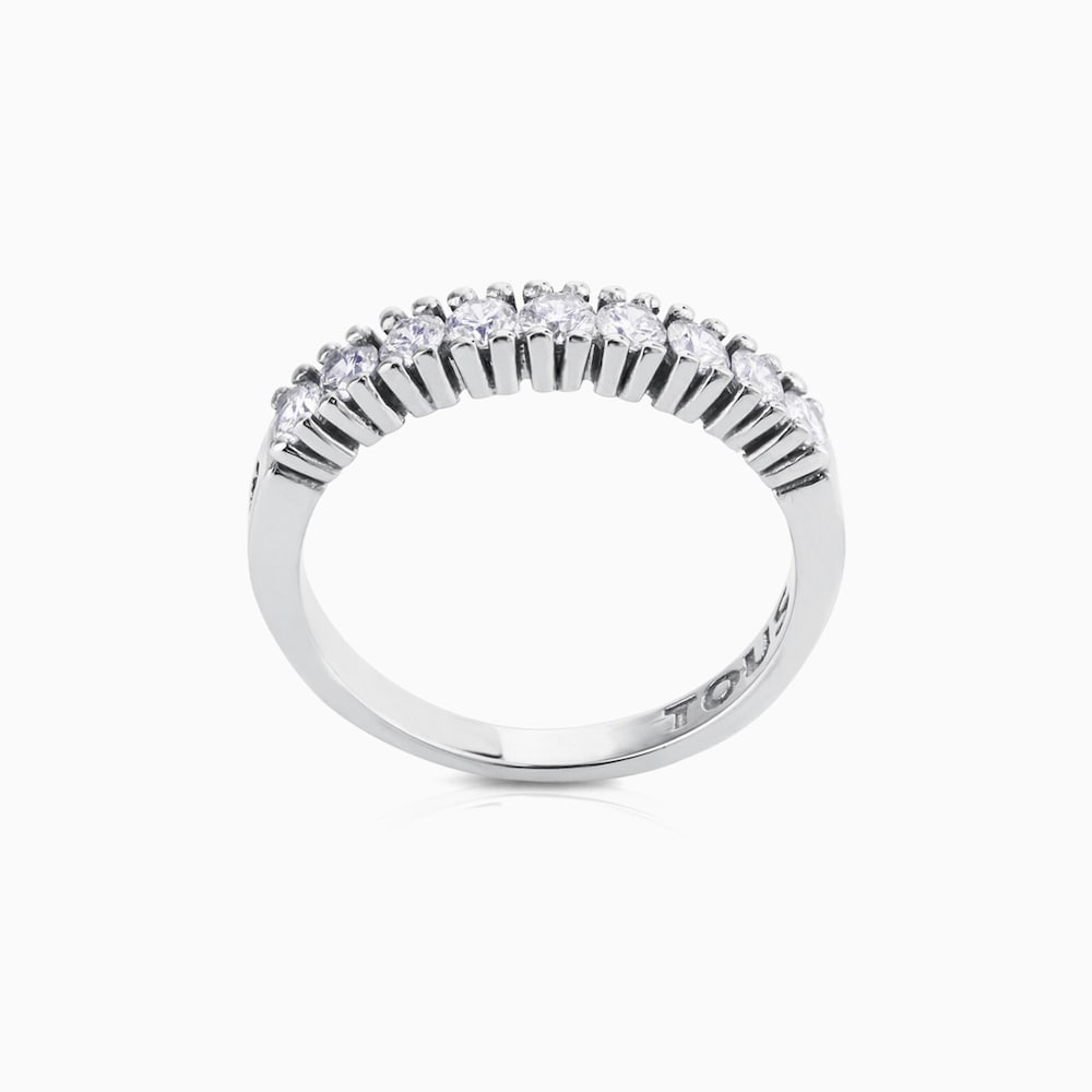 Media alianza de oro blanco con diamantes 0,47ct Les Classiques