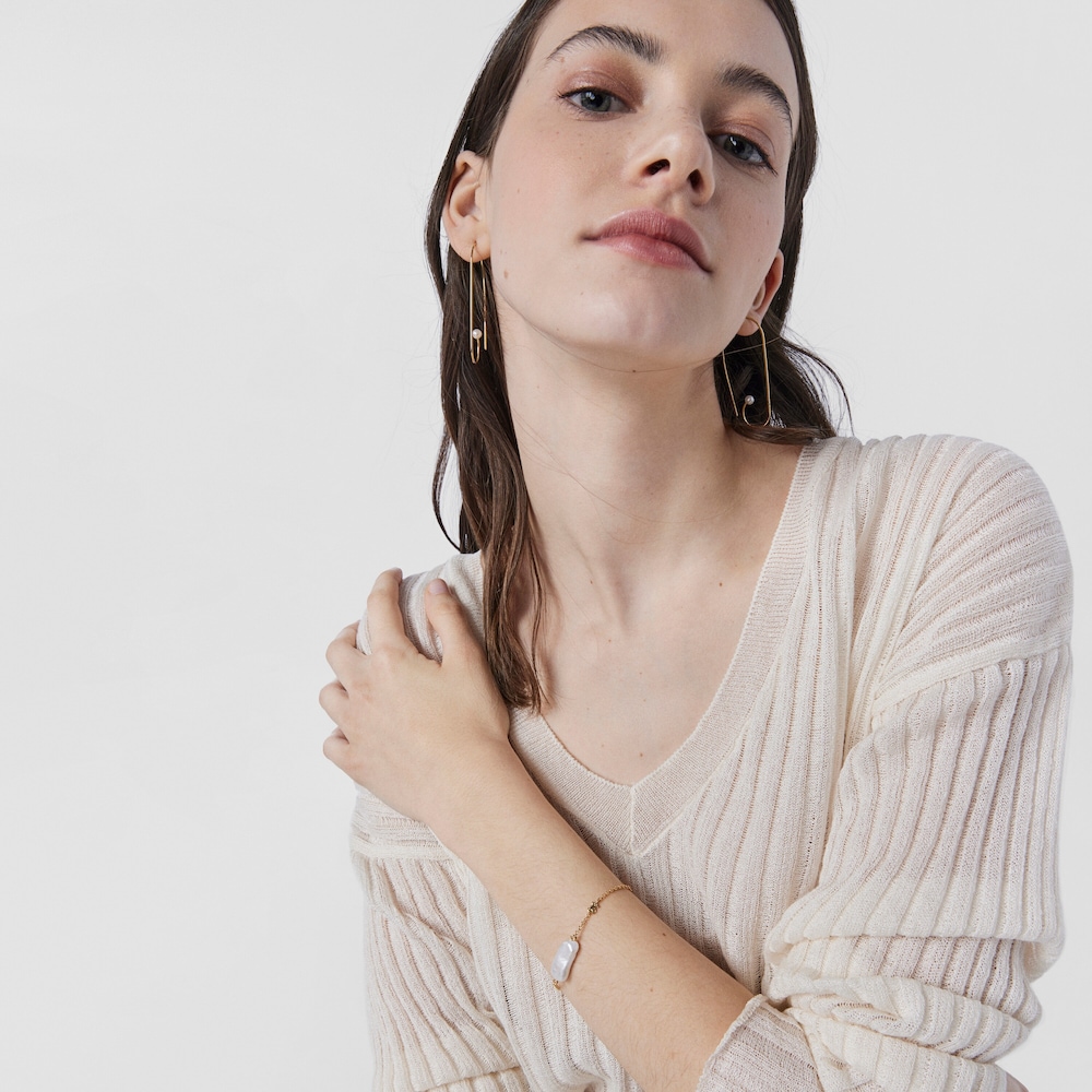 Pulsera TOUS Pearls con ba&ntilde;o de oro 18 kt sobre plata y perla