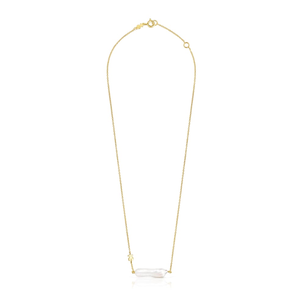 Collar con ba&ntilde;o de oro 18 kt sobre plata y perla TOUS Pearls