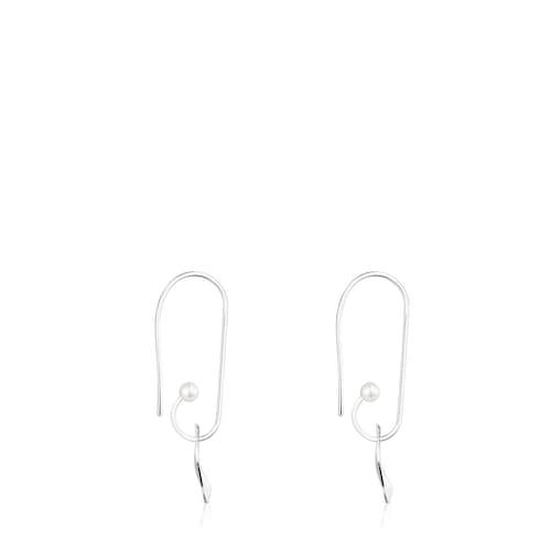 Boucles d&rsquo;oreilles Nenufar en Argent et Perle