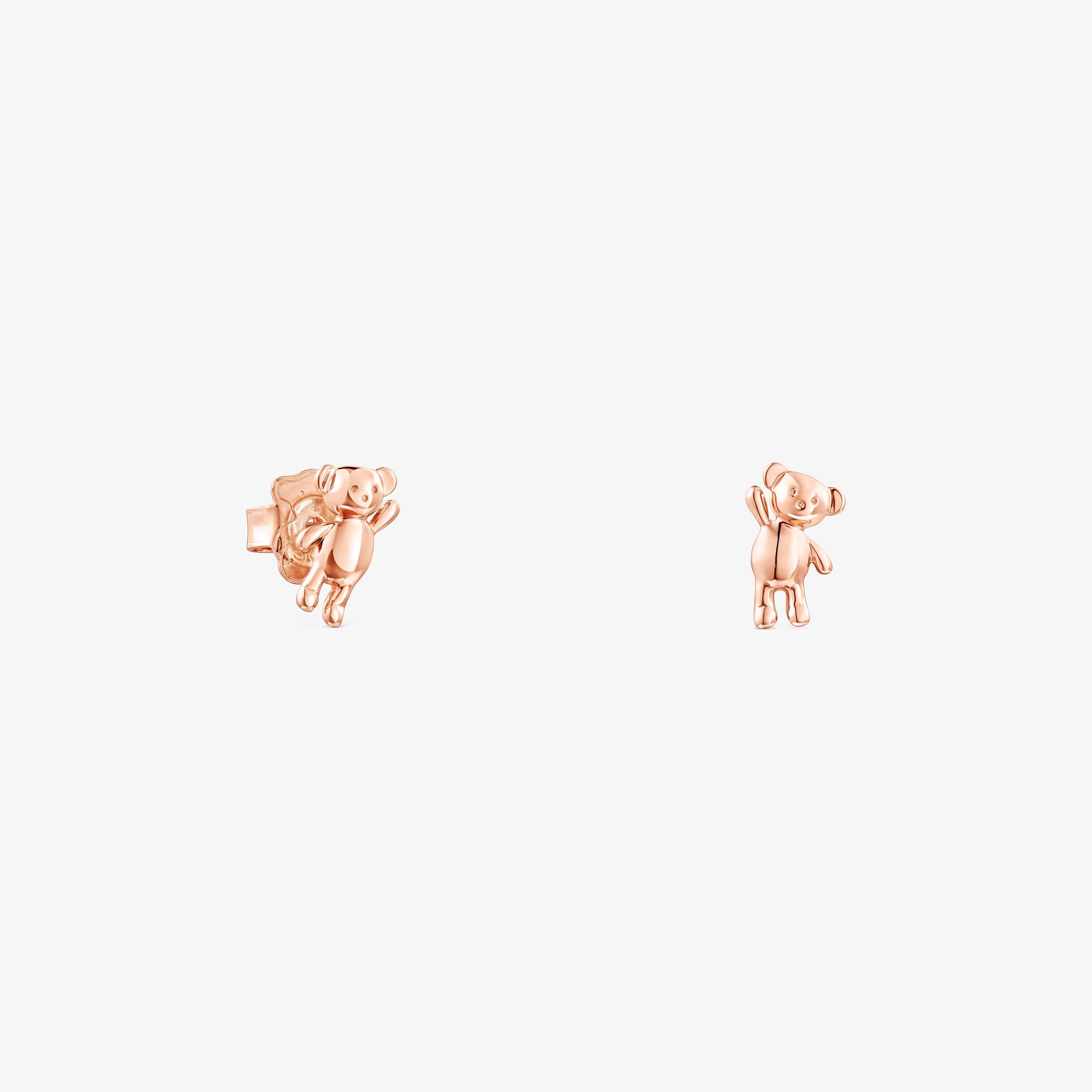 Rose 18K gold vermeil Teddy Bear Earrings