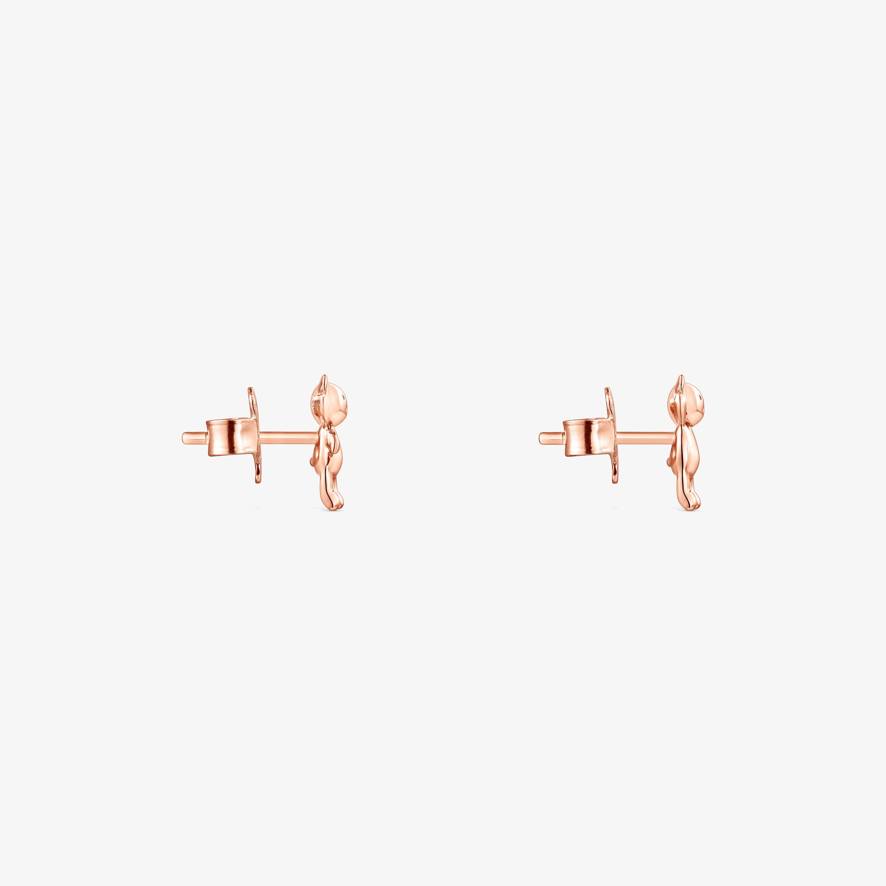 Rose 18K gold vermeil Teddy Bear Earrings